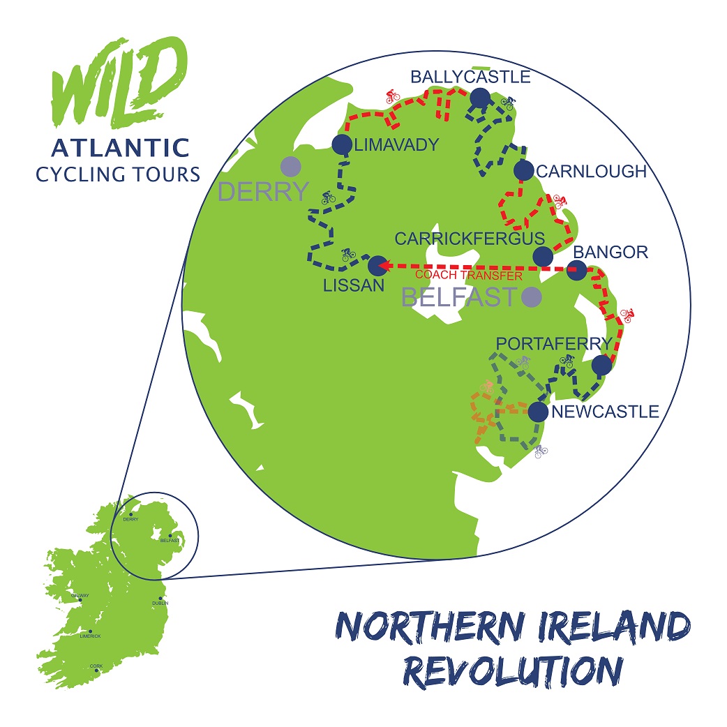 Cycle Tour of Northern Ireland Route Map