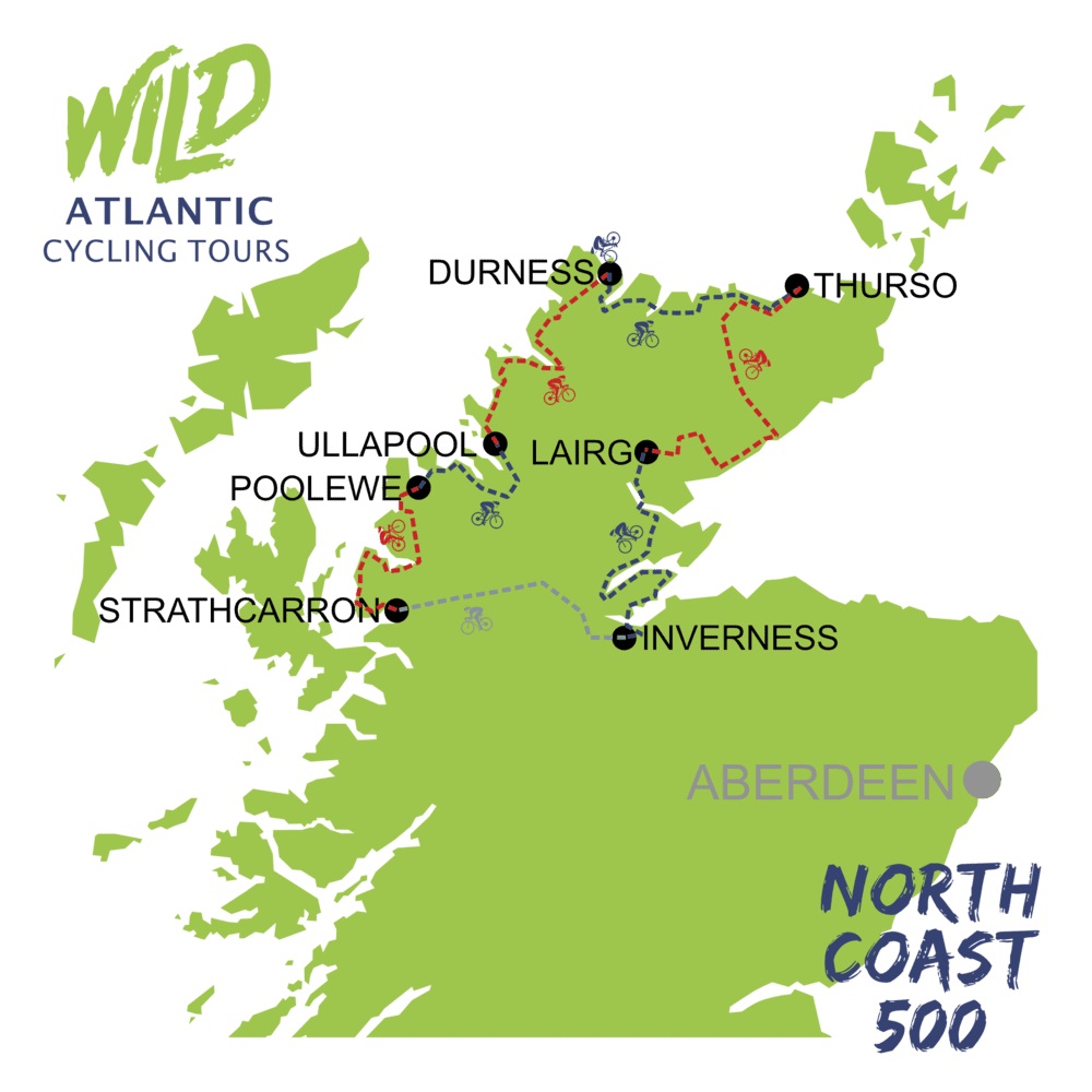 North Coast 500 Cycle Tour Route Map